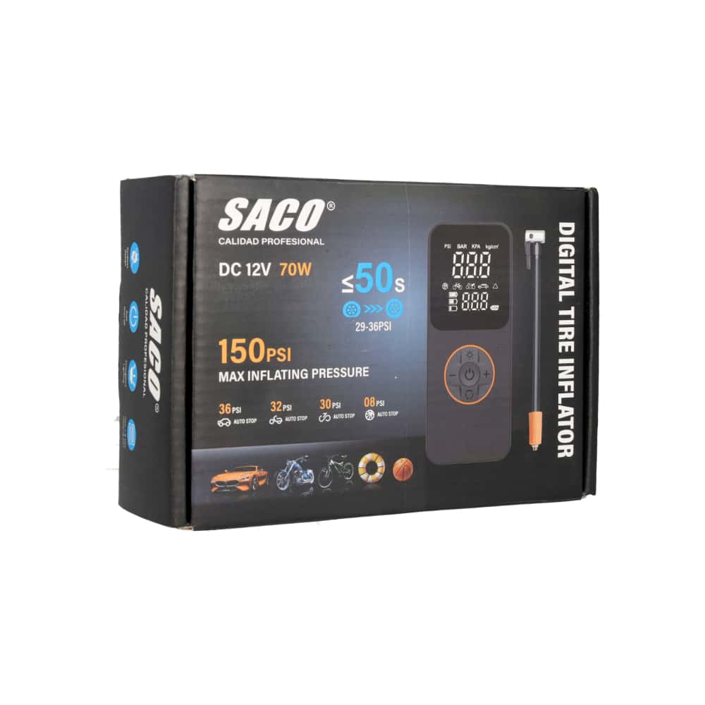 Inflador compresor de aire digital de 12 V Saco FR-34167 - Miniatura 4