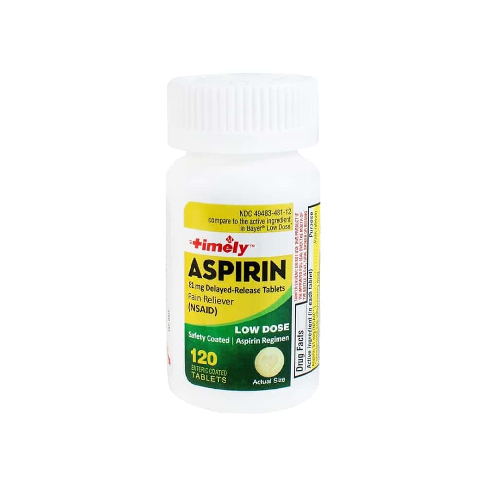 Aspirina. Ácido acetilsalicílico de liberación prolongada 81 mg Timely (120 tabletas) - Miniatura 5