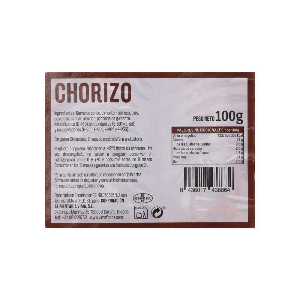 Chorizo en lonchas Vima Foods (100 g / 3.52 oz) - Miniatura 7