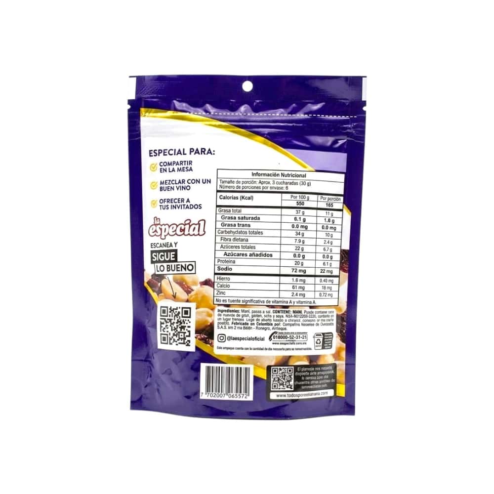 Mezcla de maní salado y uvas pasas La especial (180 g / 6.35 oz) - Miniatura 4
