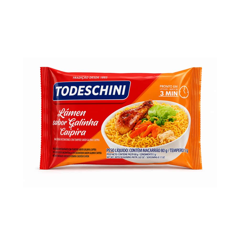 Fideos instantáneos sabor a pollo de corral Todeschini (85 g / 2.99 oz) - Miniatura 1