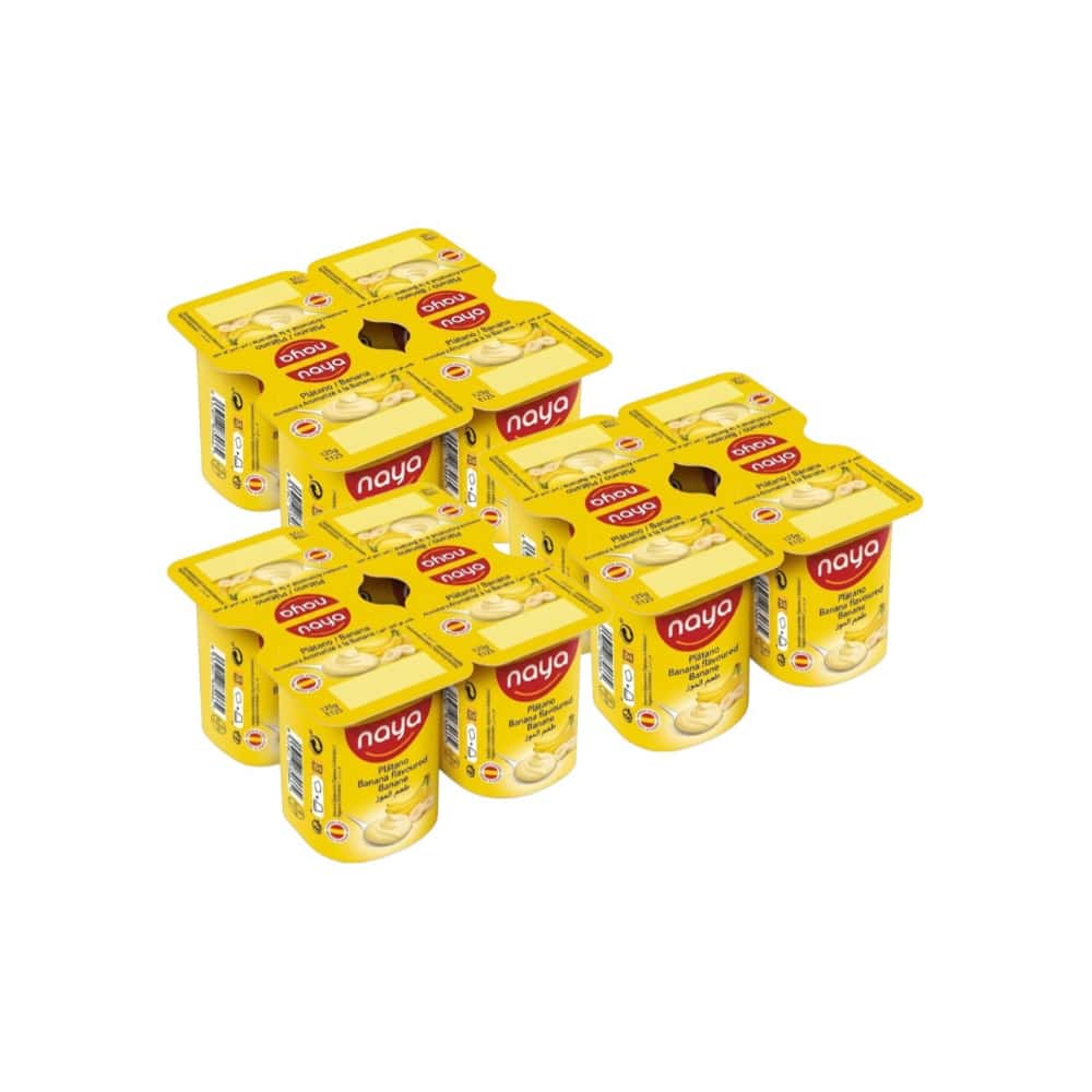 Yogurt pasteurizado sabor plátano Naya (12 x 125 g / 4.41 oz) - Miniatura 1