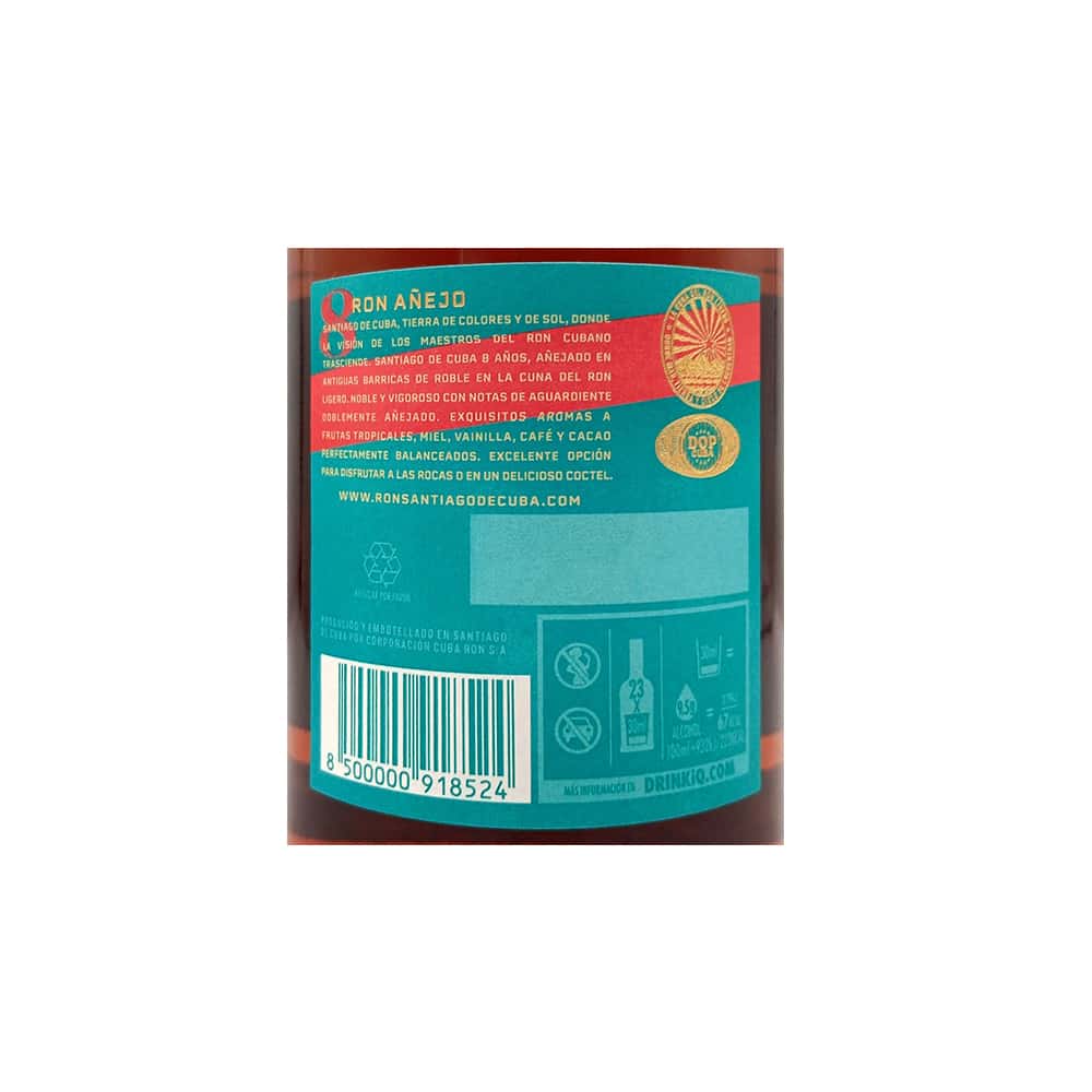 Ron Añejo 8 años Santiago de Cuba (700 ml) - Miniatura 2