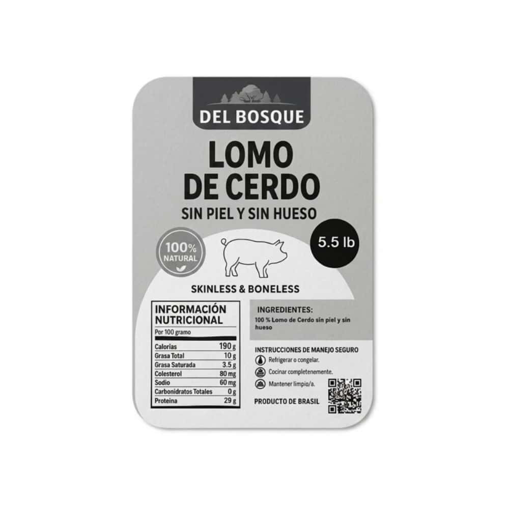 Lomo de cerdo sin piel y sin hueso Del Bosque (2.49 kg / 5.5 lb) - Miniatura 5