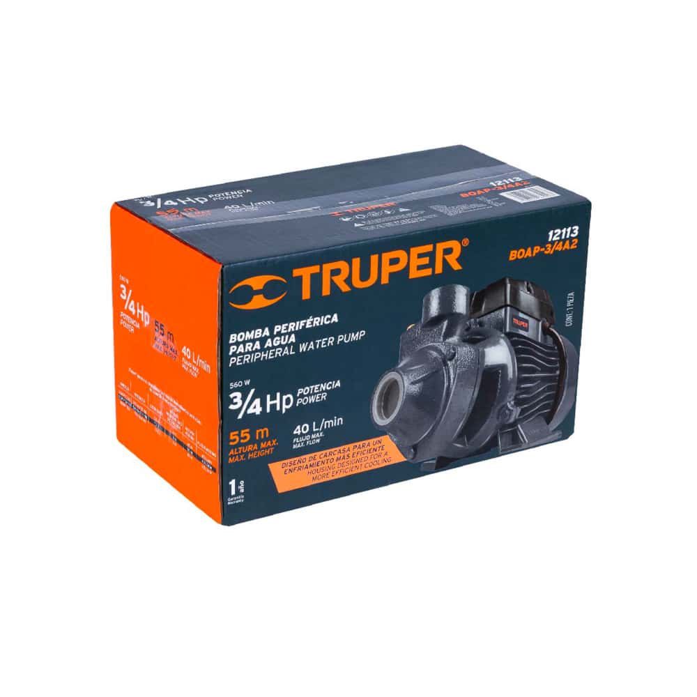 Bomba periférica para agua 3/4 Hp Truper BOAP-3/4A2 - Miniatura 3