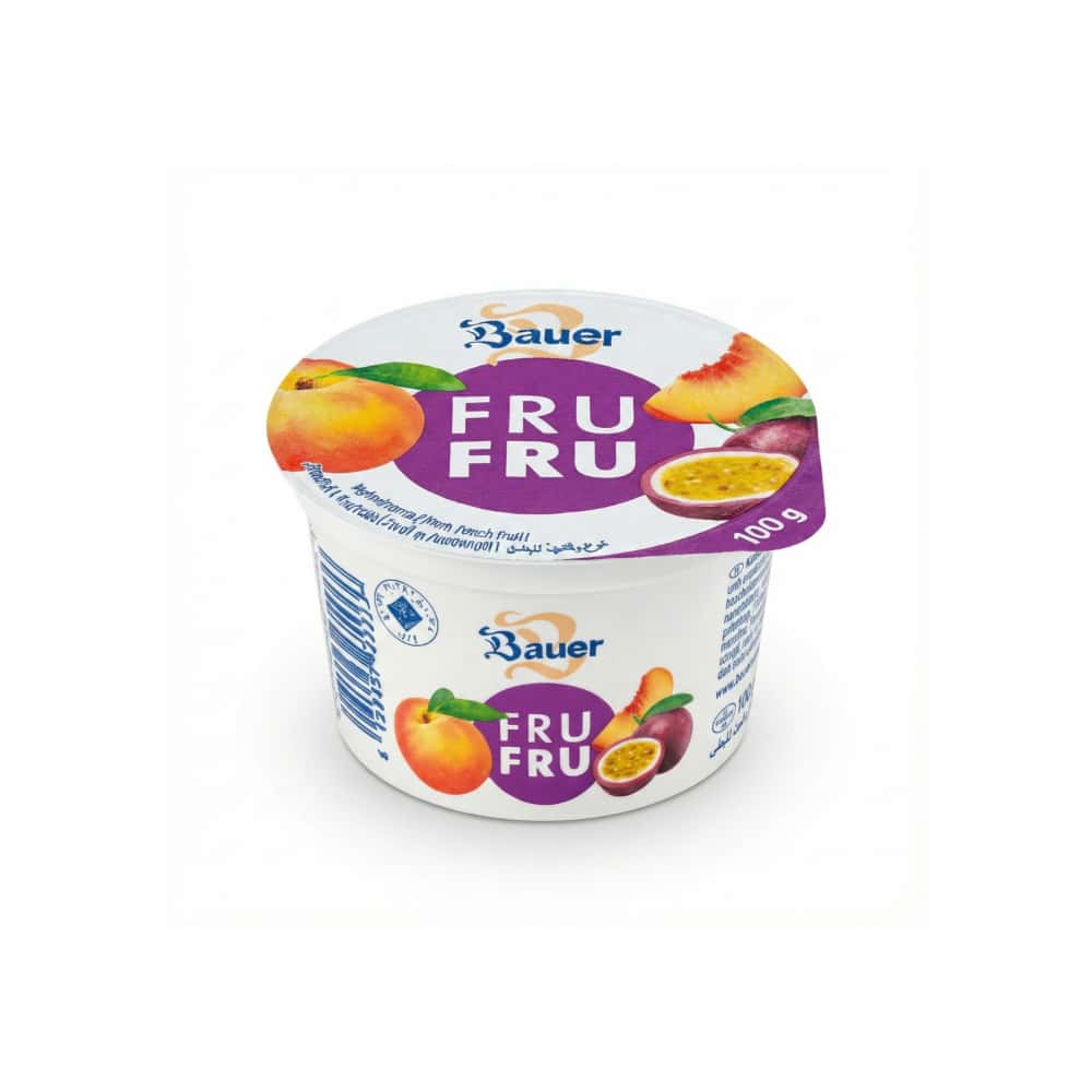 Yogur sabor melocotón-maracuyá Bauer Fru Fru (100g / 3.53oz) - Miniatura 1