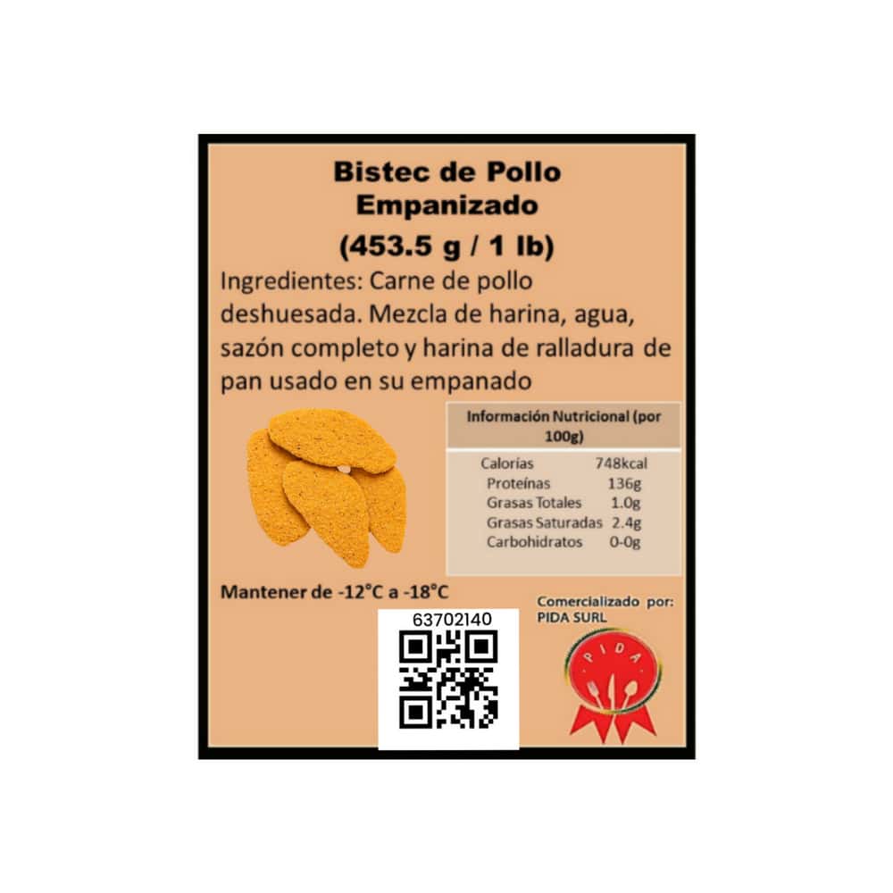 Bistec de pollo empanizado Pida (453.5 g / 1 lb) - Miniatura 2