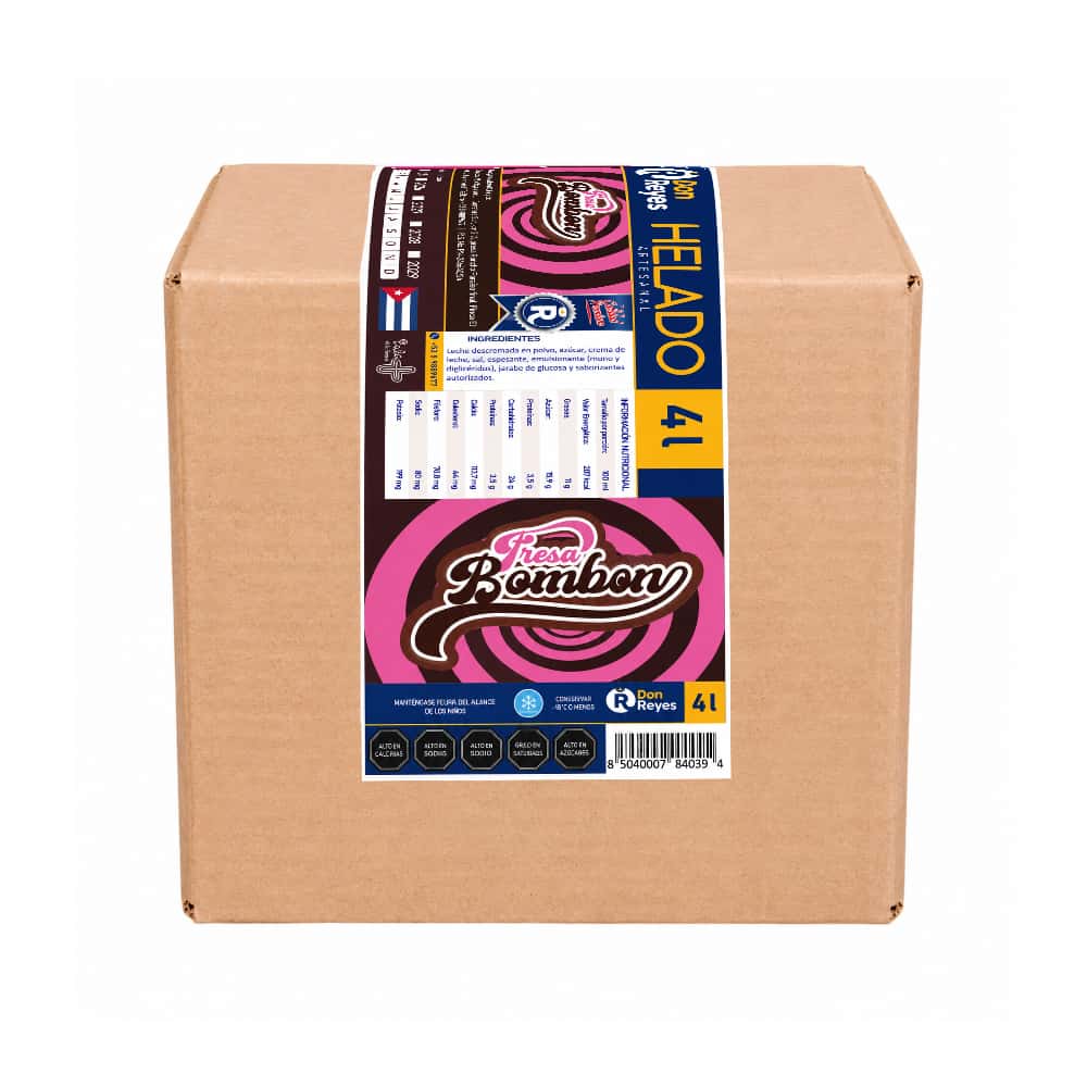 Helado artesanal sabor fresa bombón Don Reyes (4 L) - Miniatura 1