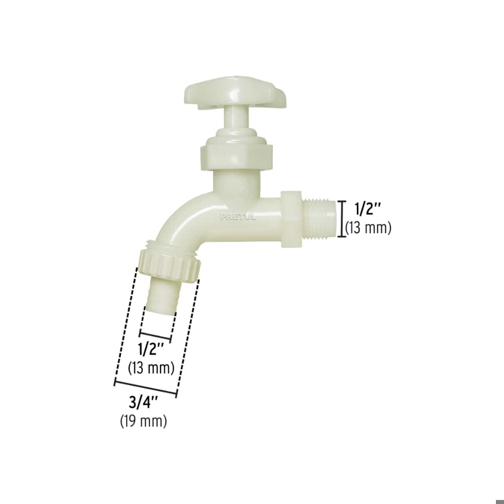 Llave de jardín plástica 1/2 pulgada Pretul - Miniatura 2