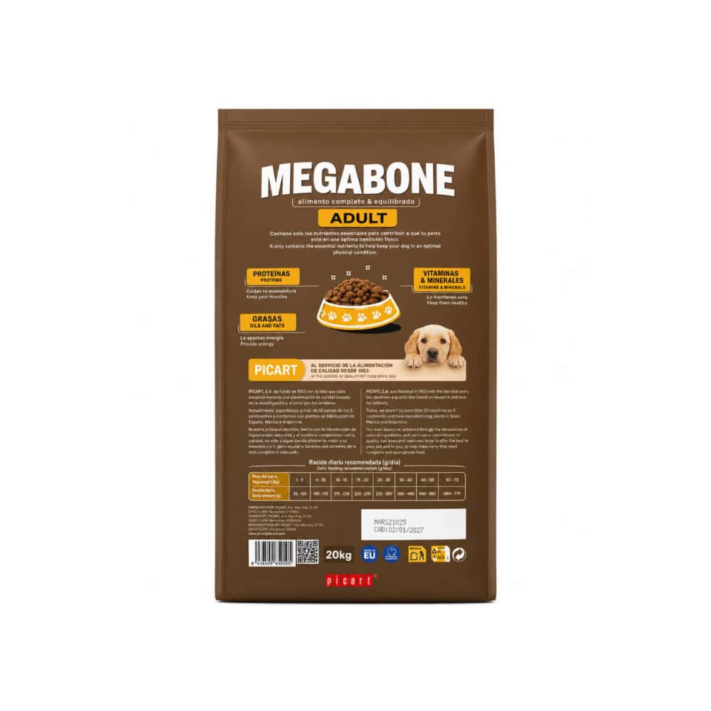 Pienso para perros adultos Megabone (20 kg / 44 lb) - Miniatura 2