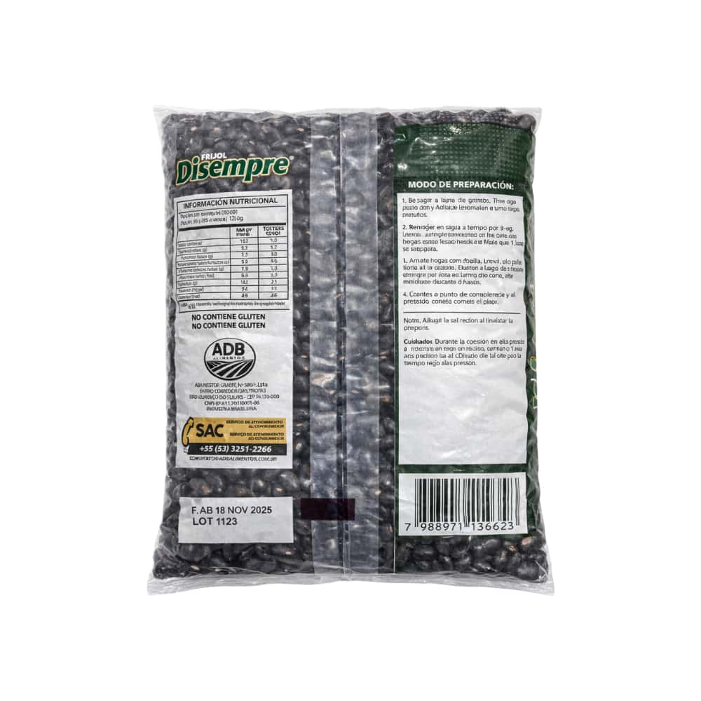Frijol negro tipo 1 Disempre (1 kg / 2.2 lb) - Miniatura 2