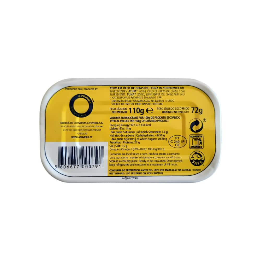 Atún en aceite vegetal Capitán Poveiro (110 g / 3.9 oz) - Miniatura 2