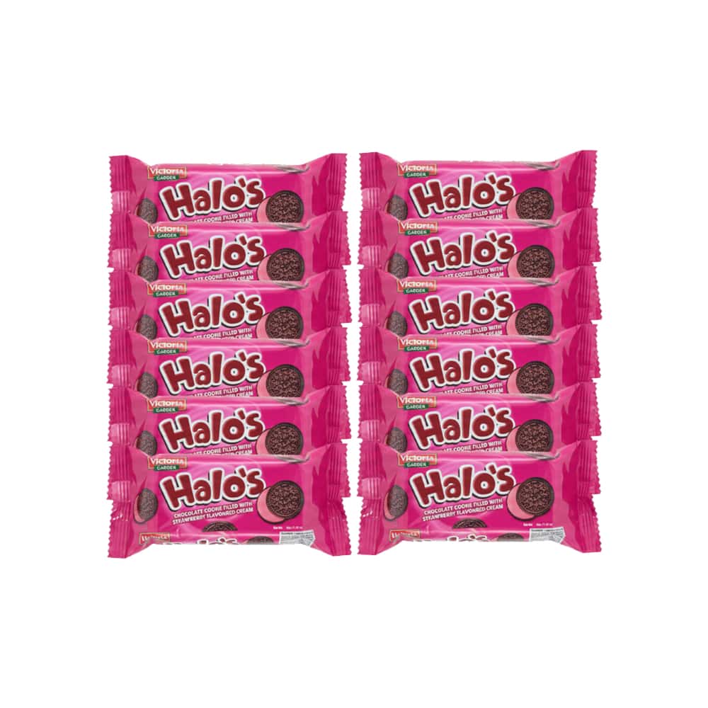 Galletas de chocolate rellenas con crema sabor fresa Victoria Garden Halo’s (12 X 30 g)+ Galletas de soda Dondé (800 g / 1.76 lb) - Miniatura 3