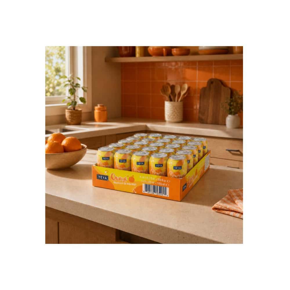 Caja de Refresco gaseado de naranja YEYA (24 x 330 ml) - Miniatura 2