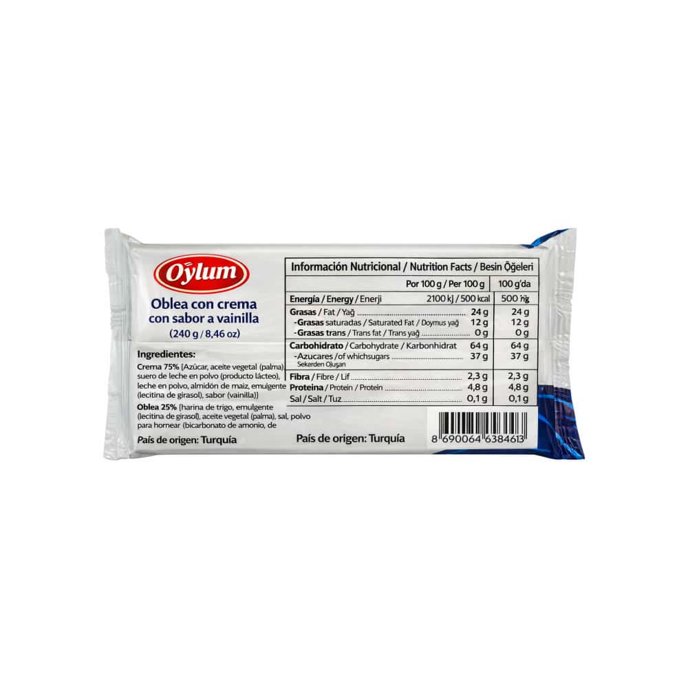 Obleas con crema sabor vainilla Oylum (240 g / 8.46 oz) - Miniatura 2