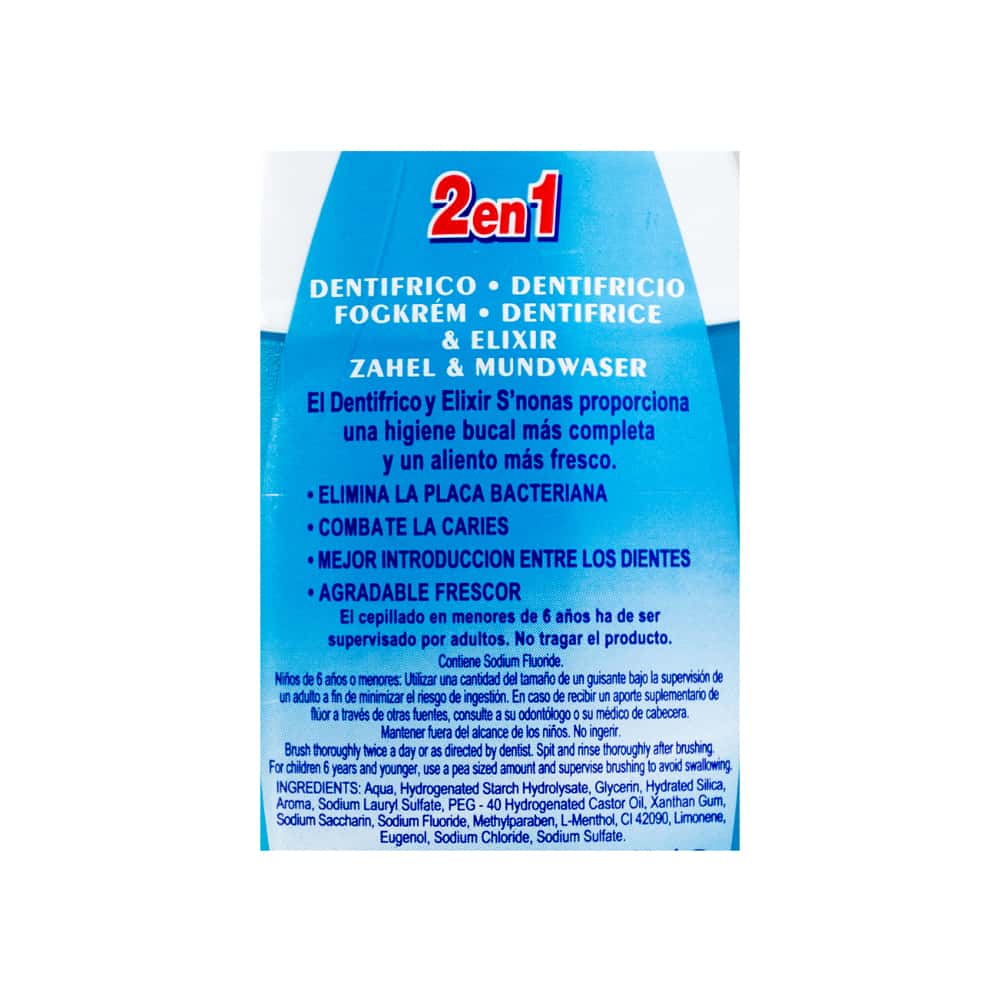 Pasta dental sabor a menta S'Nonas (100 ml / 3.38 fl.oz) - Miniatura 3