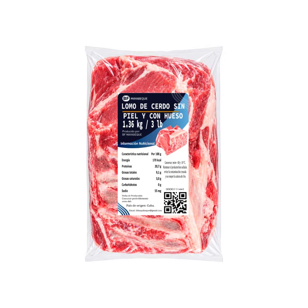 Lomo de cerdo sin piel y con hueso BF Mayabeque (1.36 kg / 3 lb) - Miniatura 1