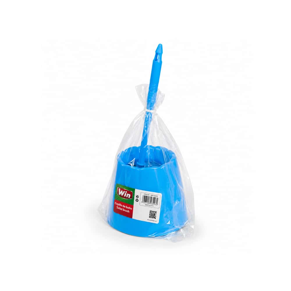 Escobilla de baño de plástico azul con mango y soporte Win (1 U) - Miniatura 2