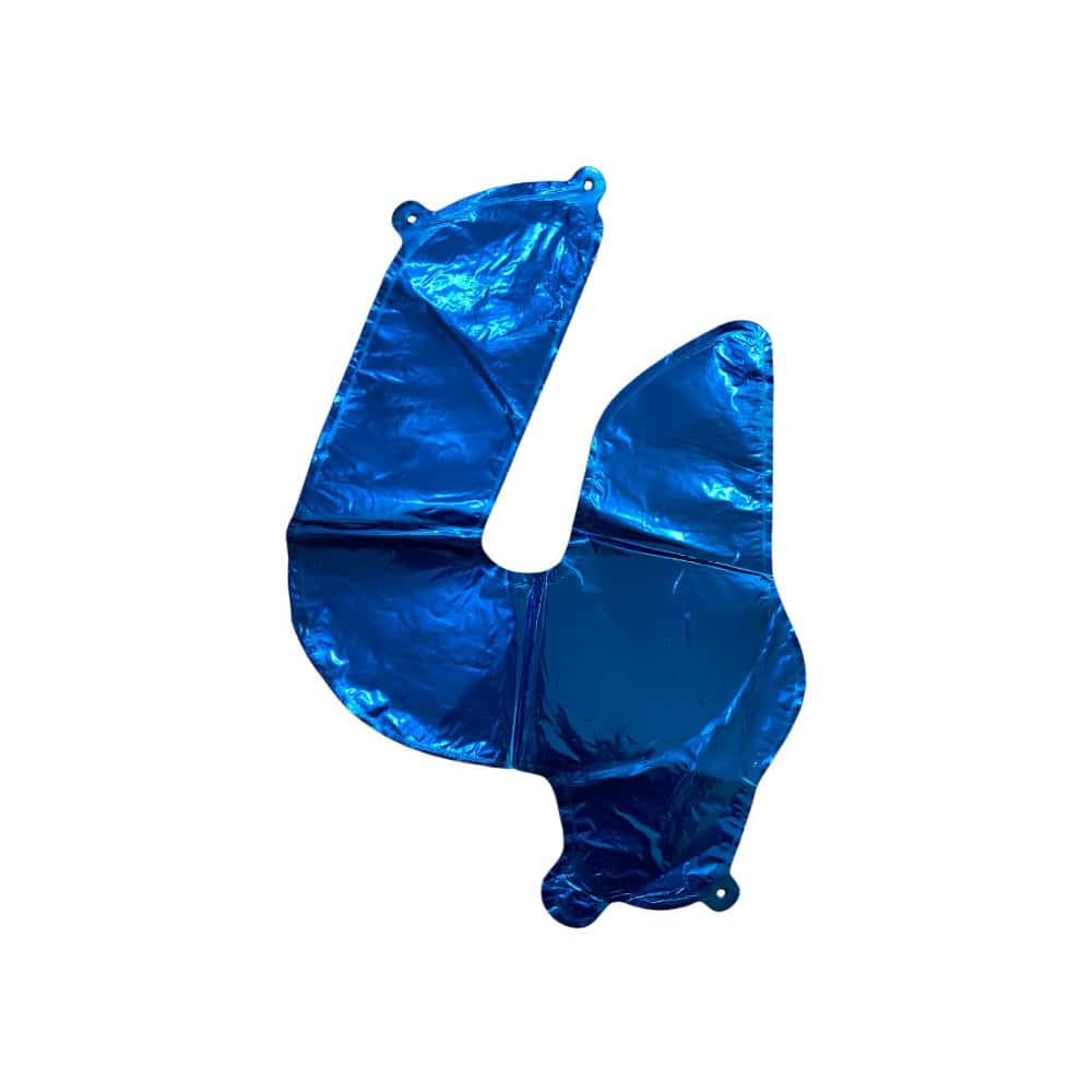 Globo azul número 4 Balloon (16 pulgadas) - Miniatura 2