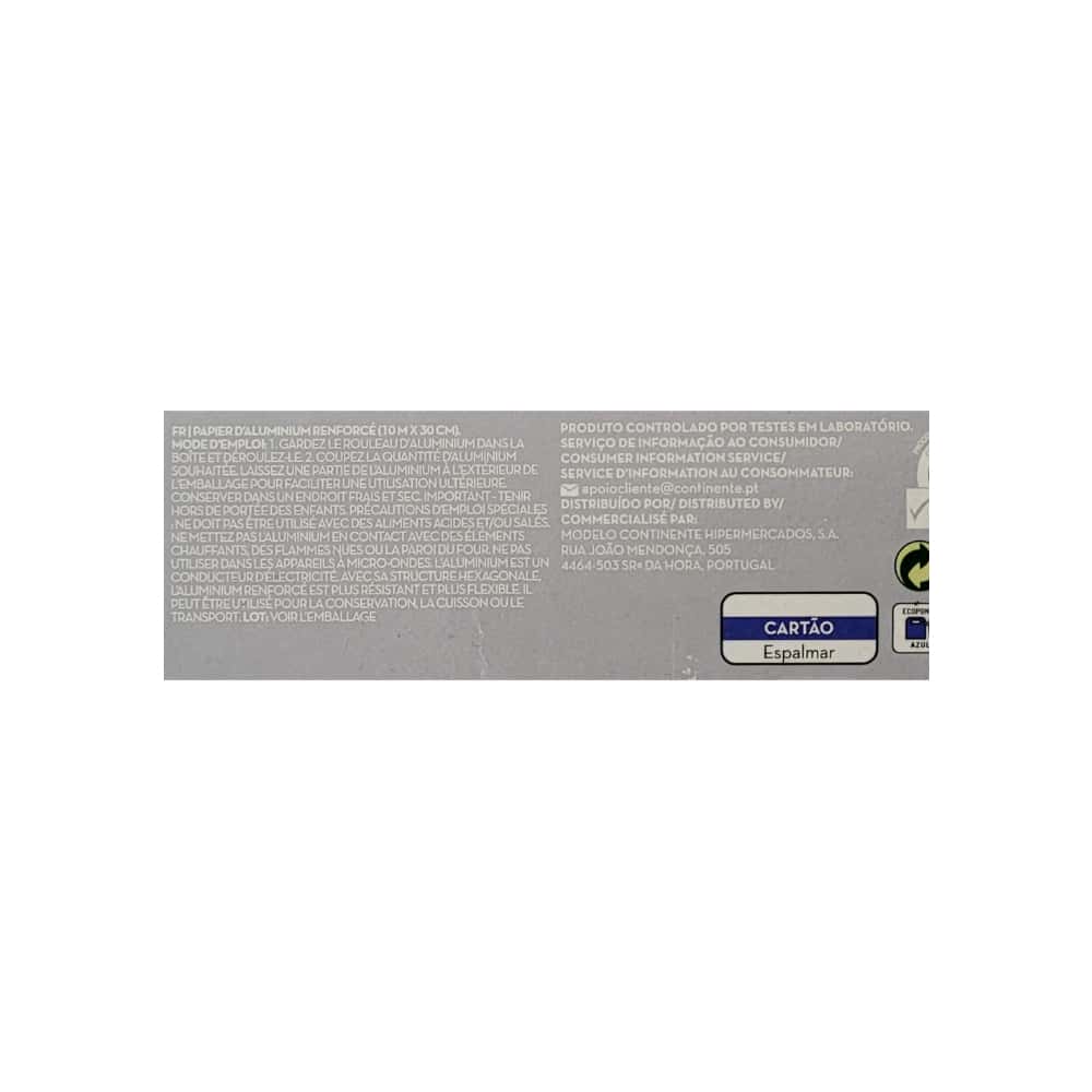 Papel de aluminio reforzado 10 m Continente - Miniatura 3