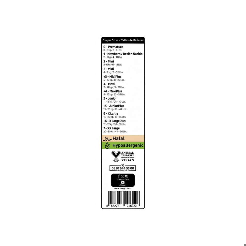 Pañal hipoalergénico para bebés XL Etapa 6 Sleepy natural (20 U) - Miniatura 2