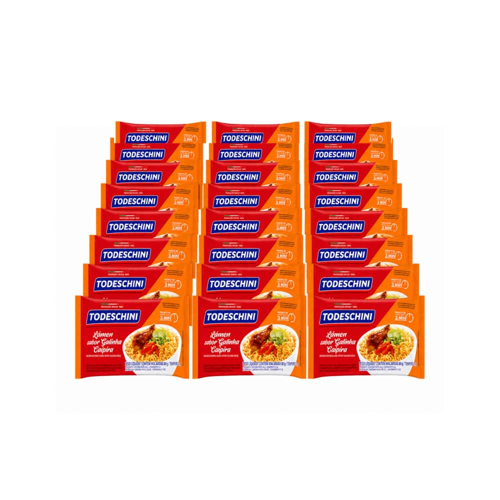 Fideos instantáneos sabor a pollo de corral Todeschini (24 x 85 g / 2.99 oz) - Miniatura 1