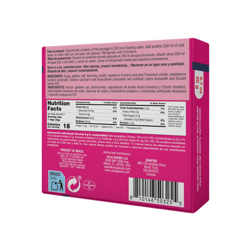 Gelatina sabor fresa YEYA (20 g) - Miniatura 2