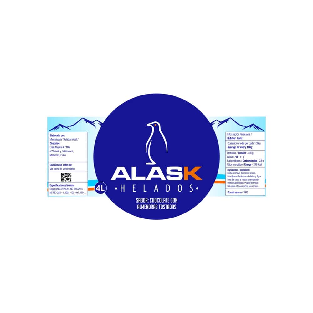Helado de chocolate con almendras tostadas Alask (4 L) - Miniatura 2