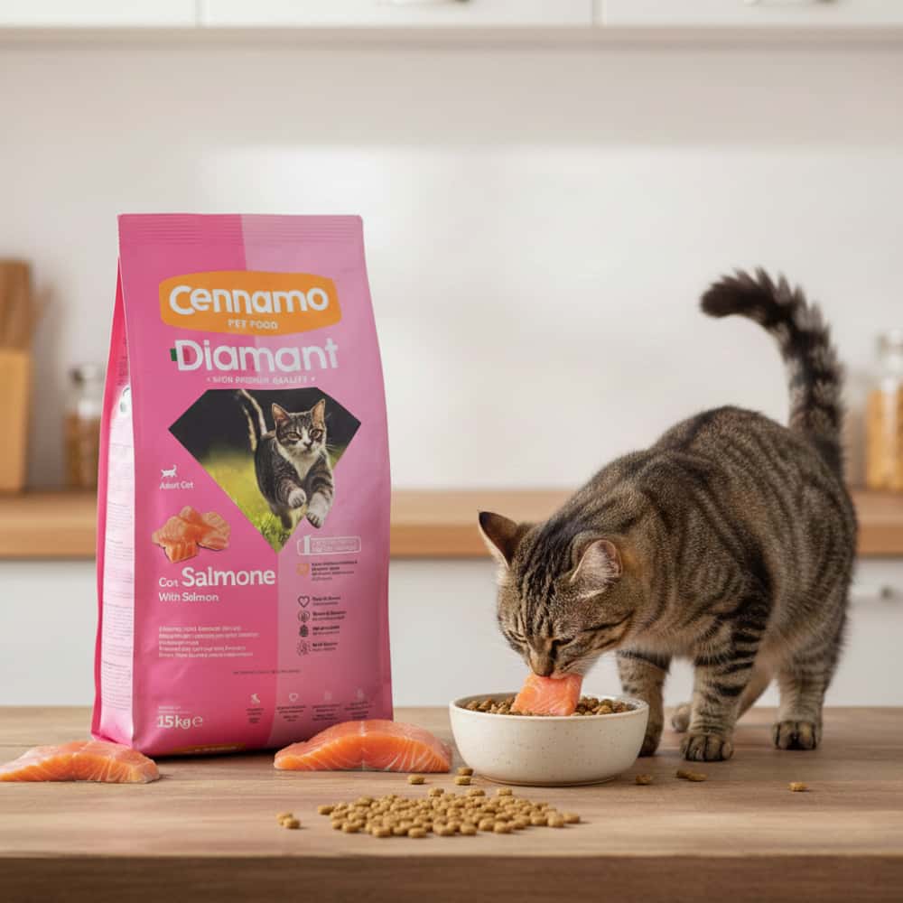 Pienso para gatos adultos con sabor a Salmón Diamant Cennamo (15 kg / 33 lb) - Miniatura 5