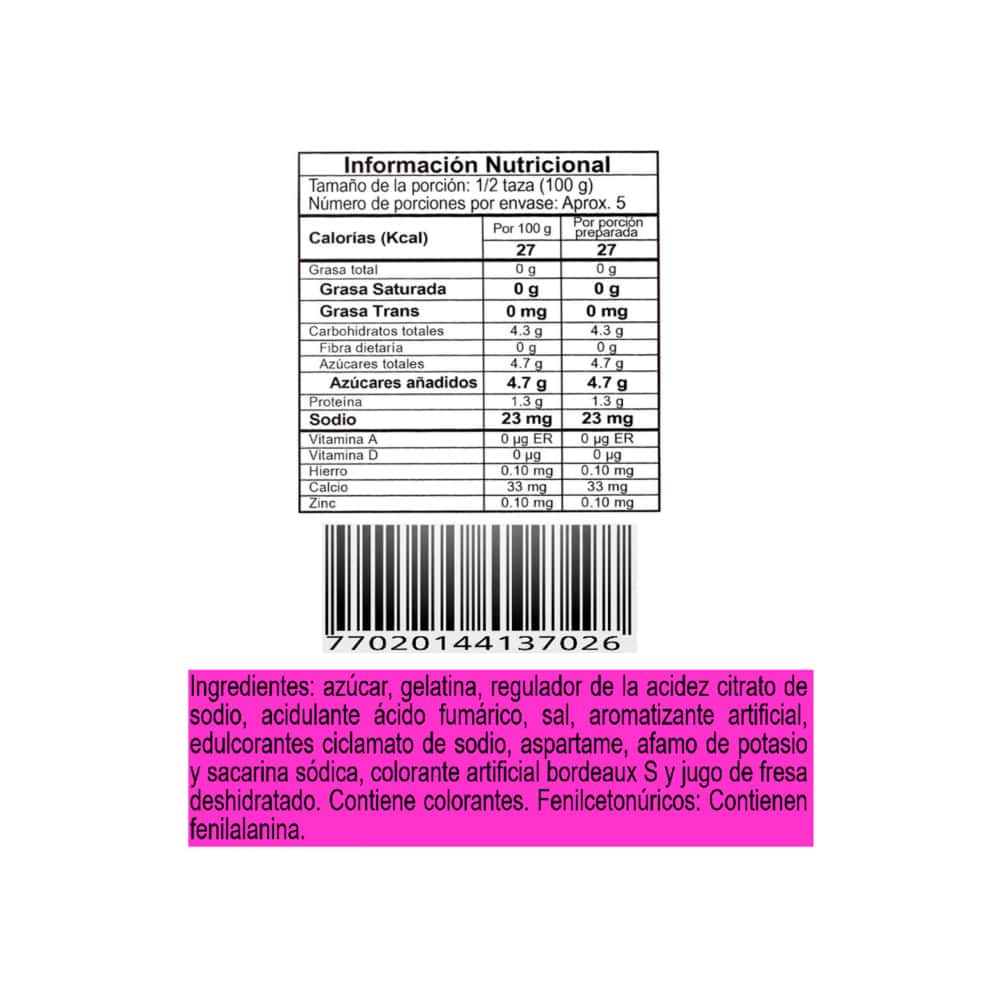 Gelatina sabor a fresa Gel’hada (35 g / 1.23 oz) - Miniatura 3