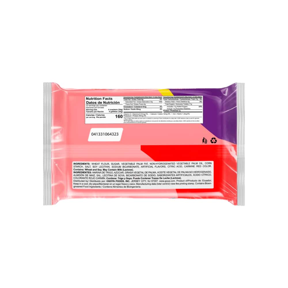 Galletas de vainilla rellenas con crema sabor a fresa Carnaval Goya (403 g / 14.2 oz) - Miniatura 2