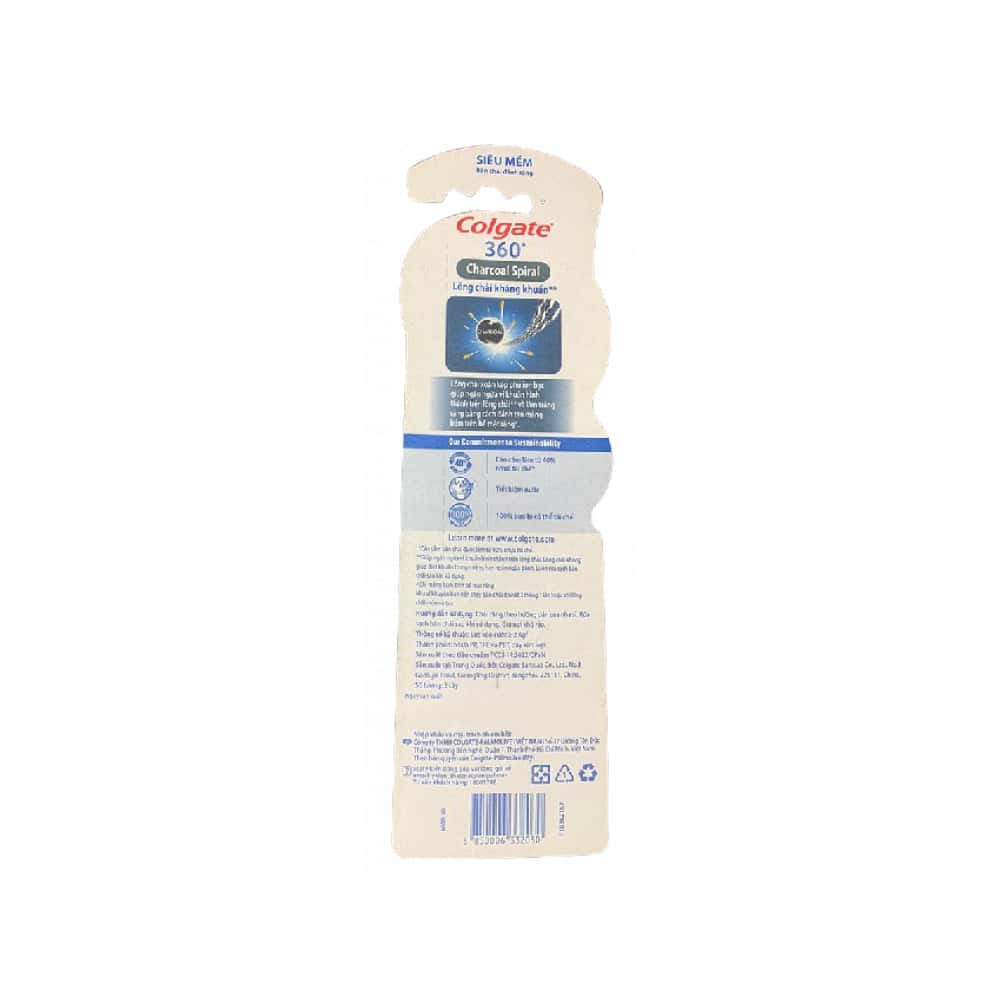Cepillo de dientes con cerdas suaves de carbón 360° Spiral Colgate (2 U) - Miniatura 4