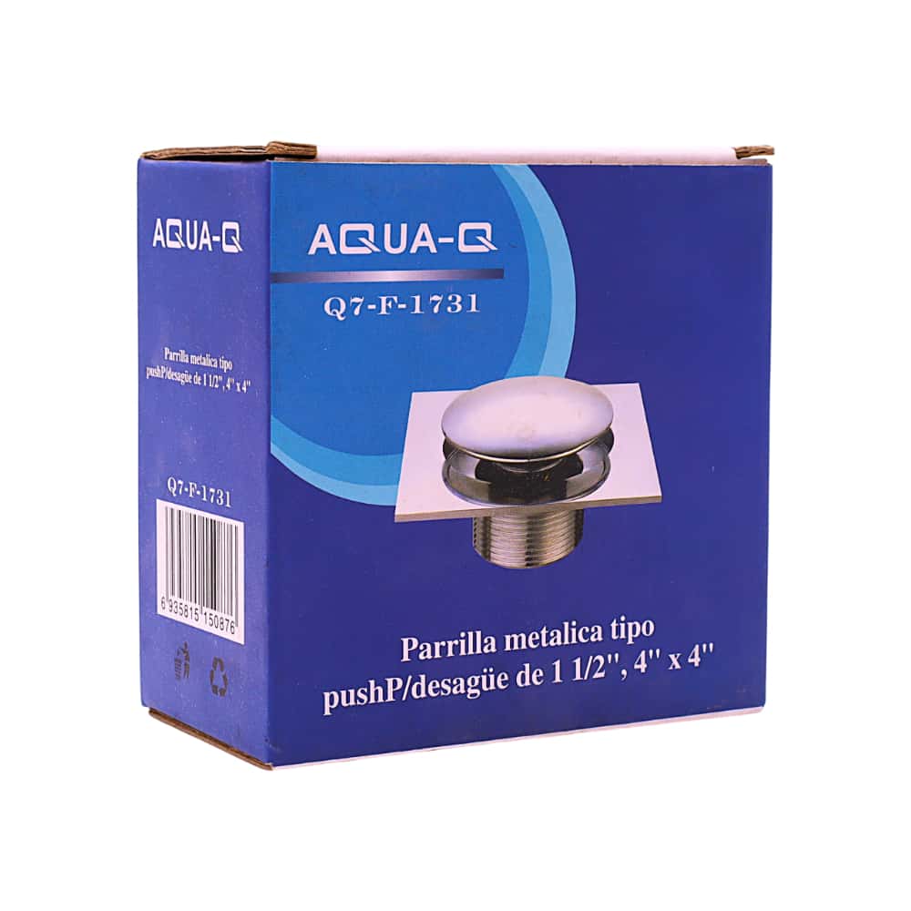 Parrilla metálica tipo push para desagüe de 1-1/2 Q7-F-1731 Aqua-Q - Miniatura 5