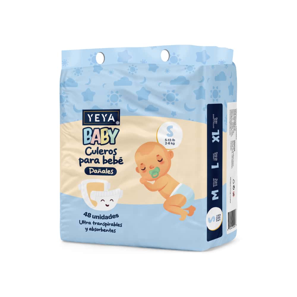 Pañales desechables para bebé talla S YEYA (48 U) - Miniatura 1