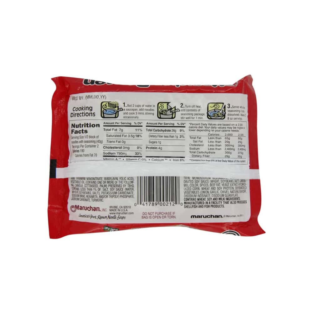 Sopa instantánea de fideos sabor carne de res Maruchan (6 x 85 g / 2.99 oz) - Miniatura 3