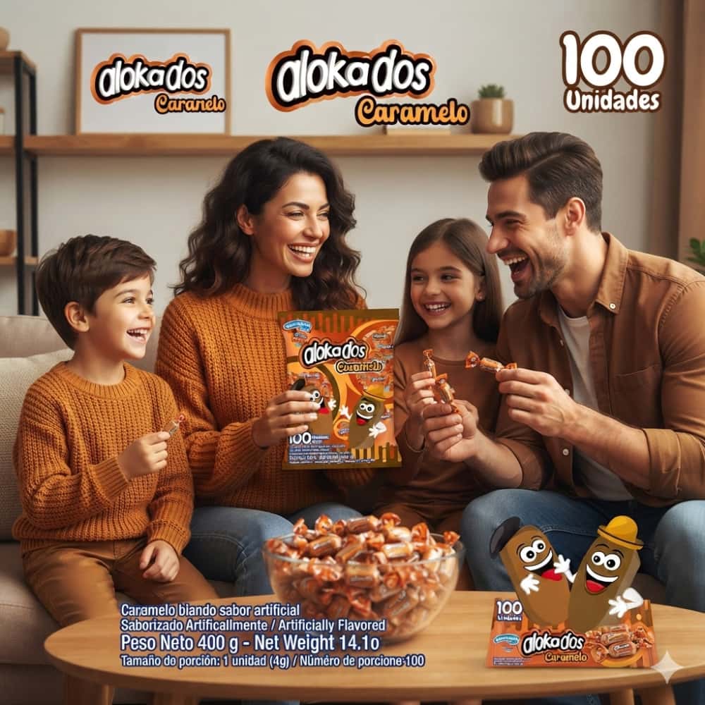 Caramelo blando con sabor artificial a caramelo Alokados Americandy (400 g / 14.10 oz) - Miniatura 5
