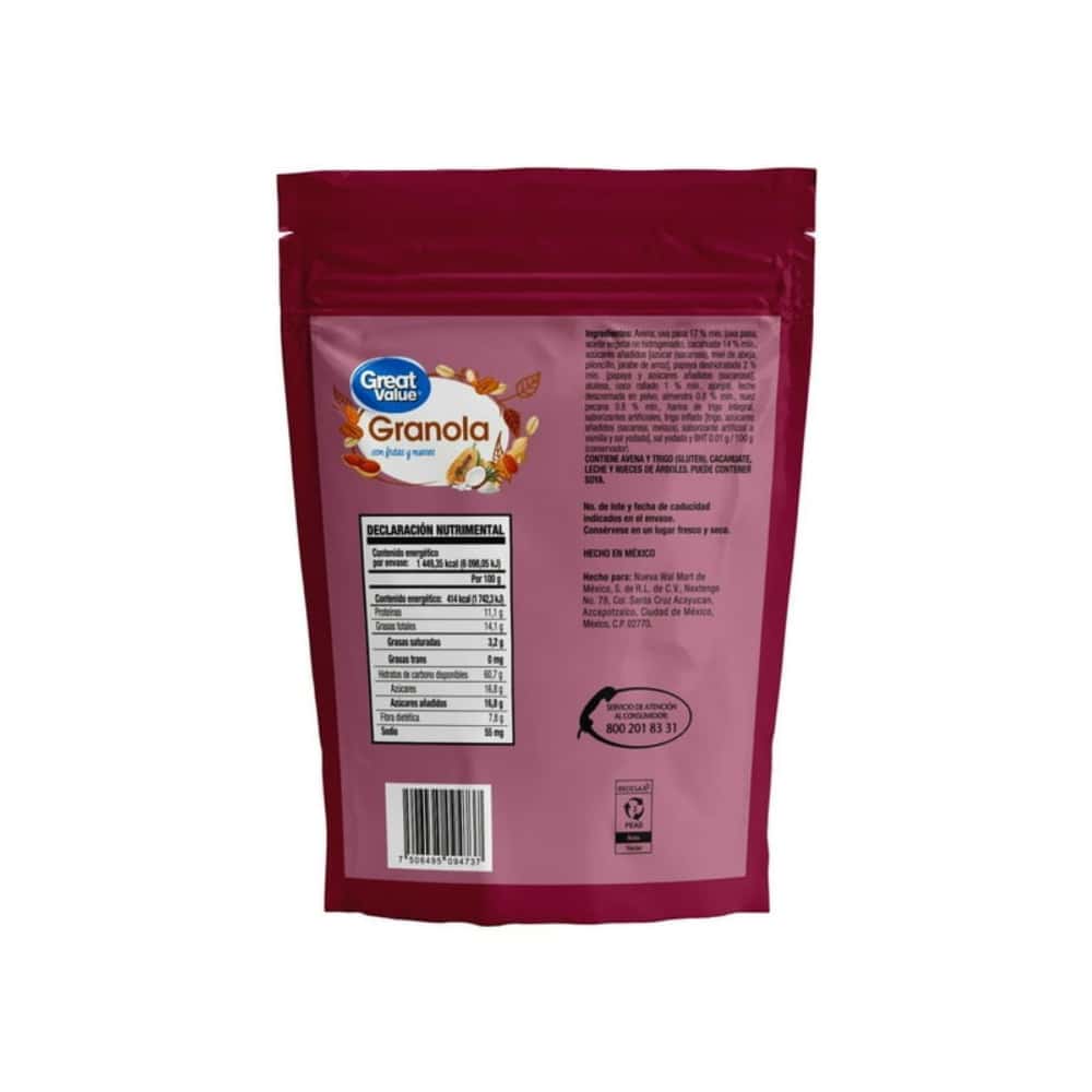 Granola con frutas y nueces Great Value (300 g / 10.58 oz) - Miniatura 4