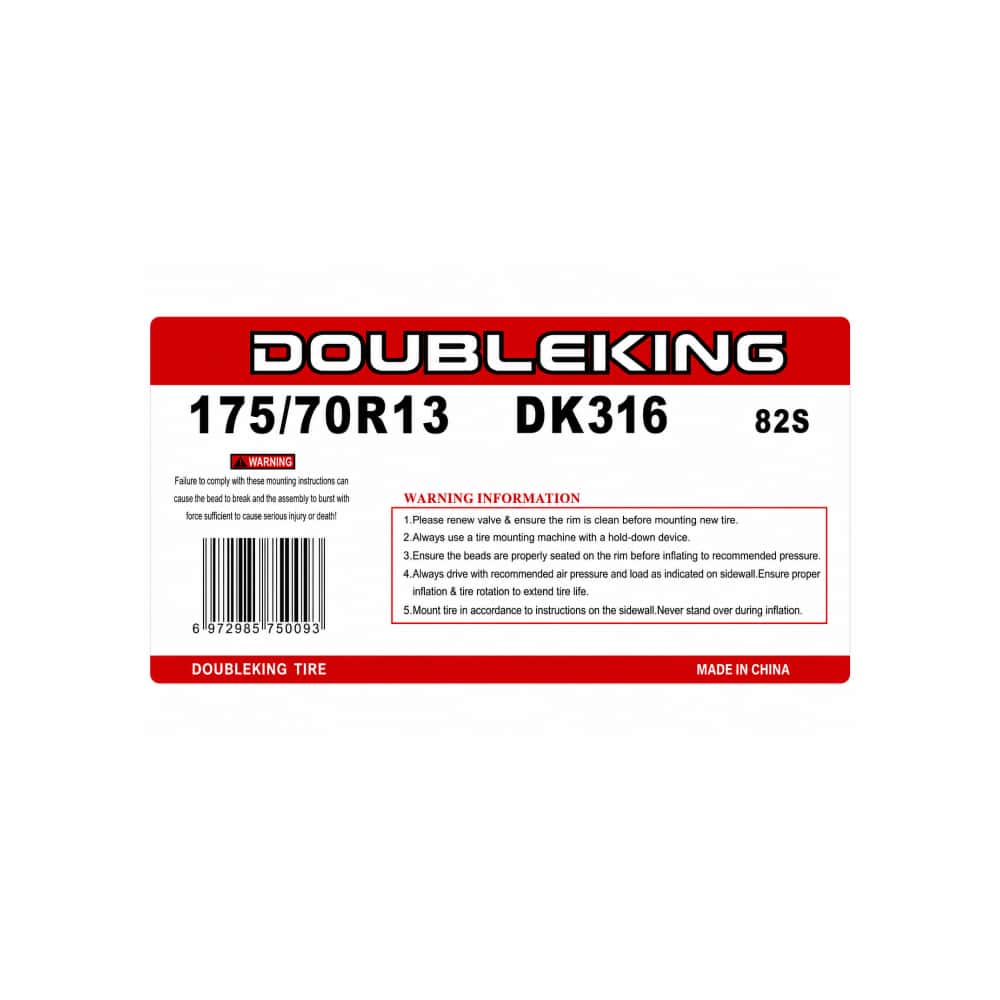 Neumático -goma- para carro 175/70 R13 Double King DK316 - Miniatura 4