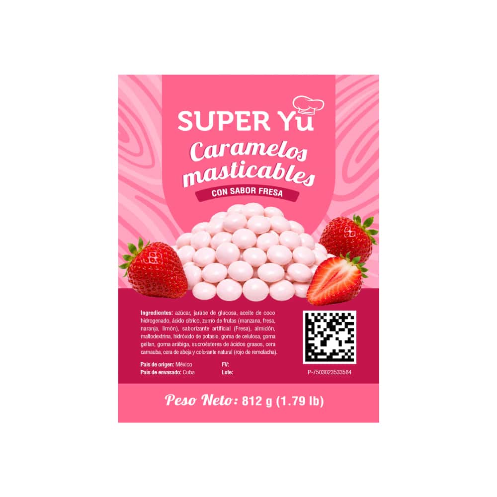 Bolsa de caramelos masticables con sabor fresa Super Yu (812 g / 1.79 lb) - Miniatura 3
