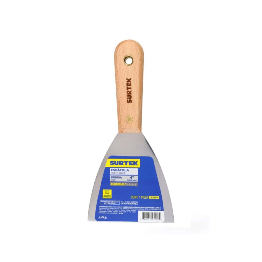 Espátula flexible con mango de madera 4" Surtek 123104 - Miniatura 2