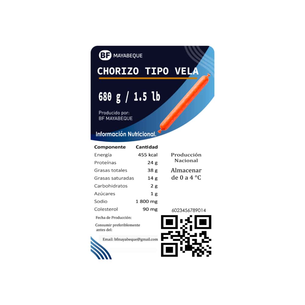 Chorizo tipo vela BF Mayabeque (680 g / 1.5 lb) - Miniatura 3