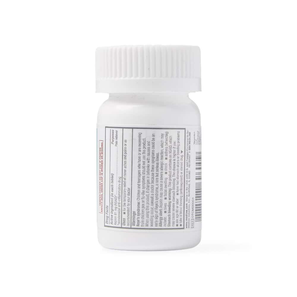 Aspirina ácido acetilsalicílico masticable sabor naranja 81 mg Medline (36 tabletas) - Miniatura 2