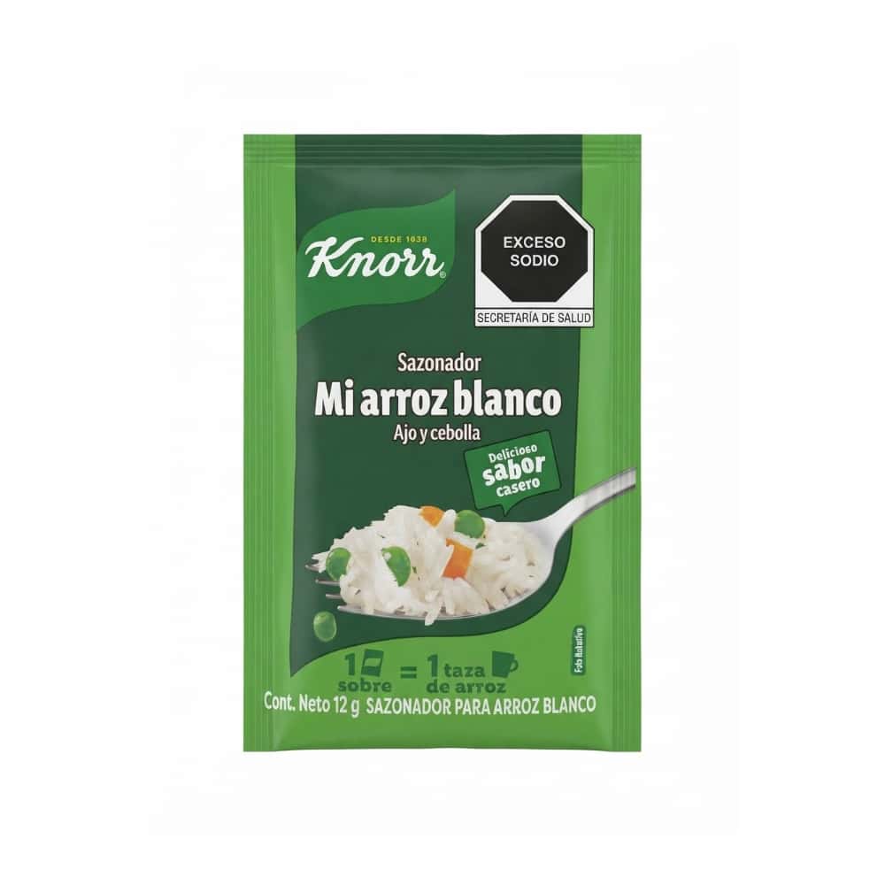 Sazonador para arroz blanco con ajo y cebolla Knorr (12 g) - Miniatura 1