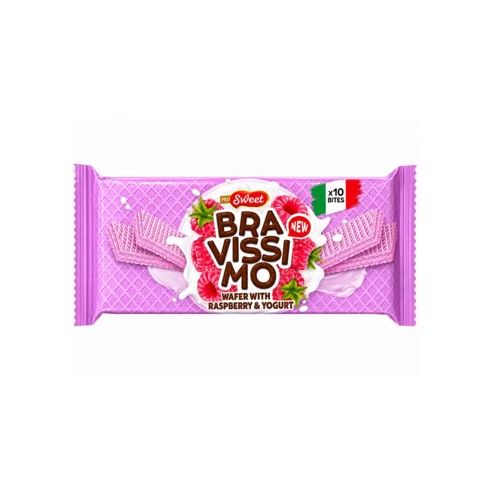 Oblea con frambuesa y yogurt Bravissimo Pro Sweet (50 g / 1.76 oz) - Miniatura 1