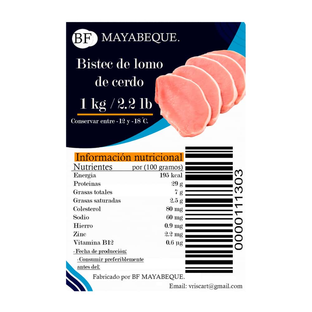 Bistec de lomo de cerdo BF Mayabeque (1 kg / 2.2 lb) - Miniatura 5