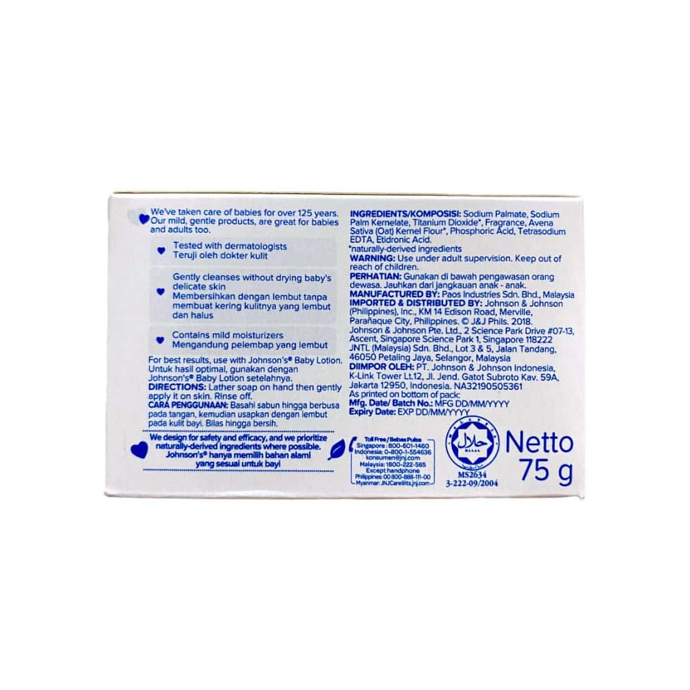 Jabón para bebé con fórmula hidratante Johnson´s (75 g / 2.64 oz) - Miniatura 3