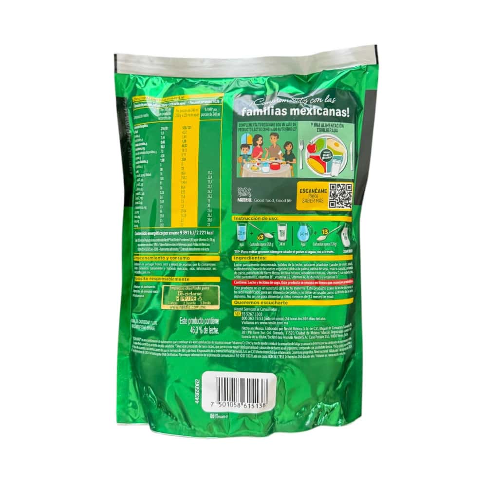 Producto lácteo combinado en polvo con grasa vegetal Nutri Rindes Nestlé (520 g / 1.14 lb) - Miniatura 3