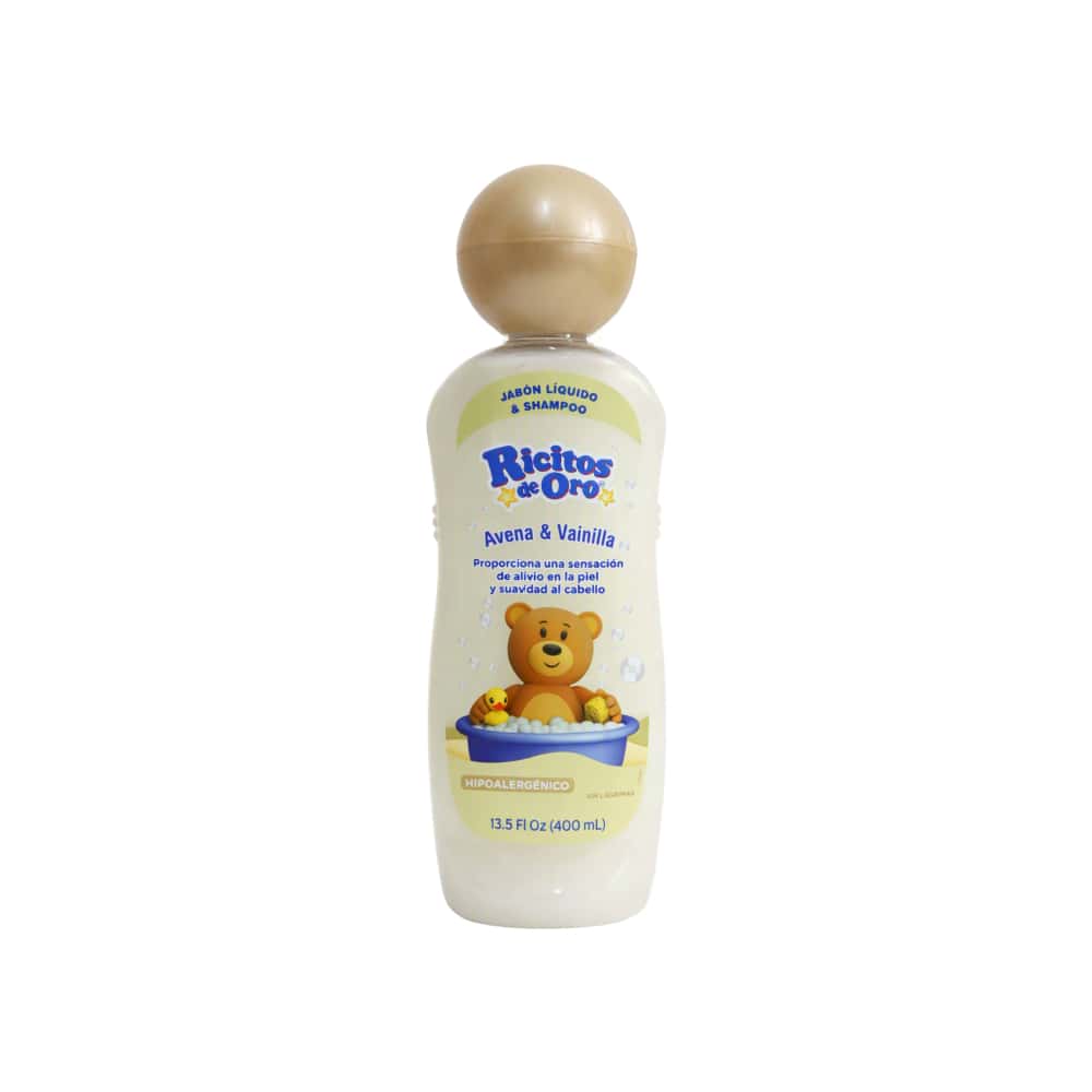 Jabón líquido y champú para bebé de avena y vainilla Ricitos de Oro (400 ml) - Miniatura 1