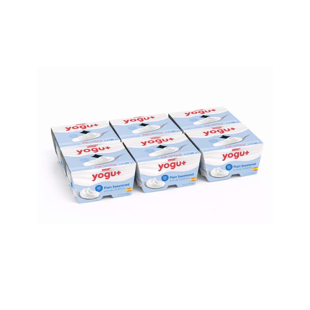 Yogurt pasteurizado sabor natural azucarado Yogu+ Feiraco (24 x 125 g / 4.41 oz) - Miniatura 1
