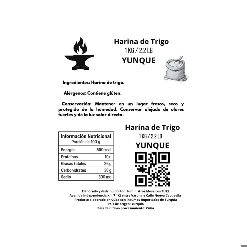 Harina de trigo Yunque (1 kg / 2.2 lb) - Miniatura 4